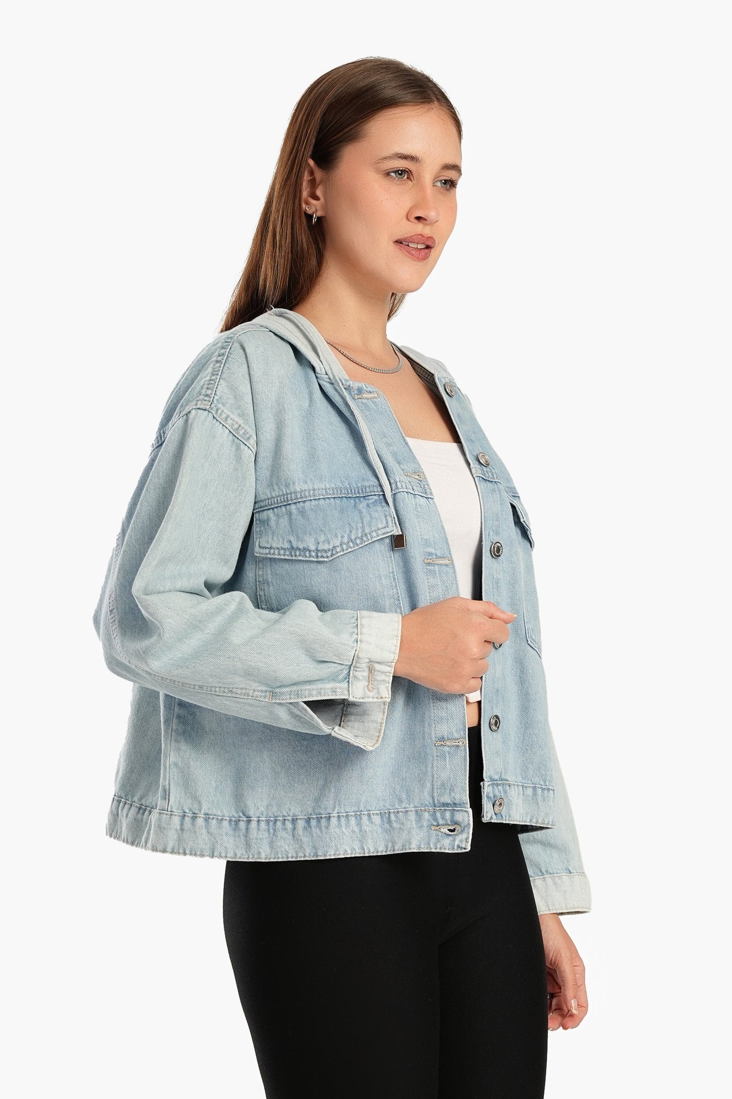 Hooded Denim Shirt