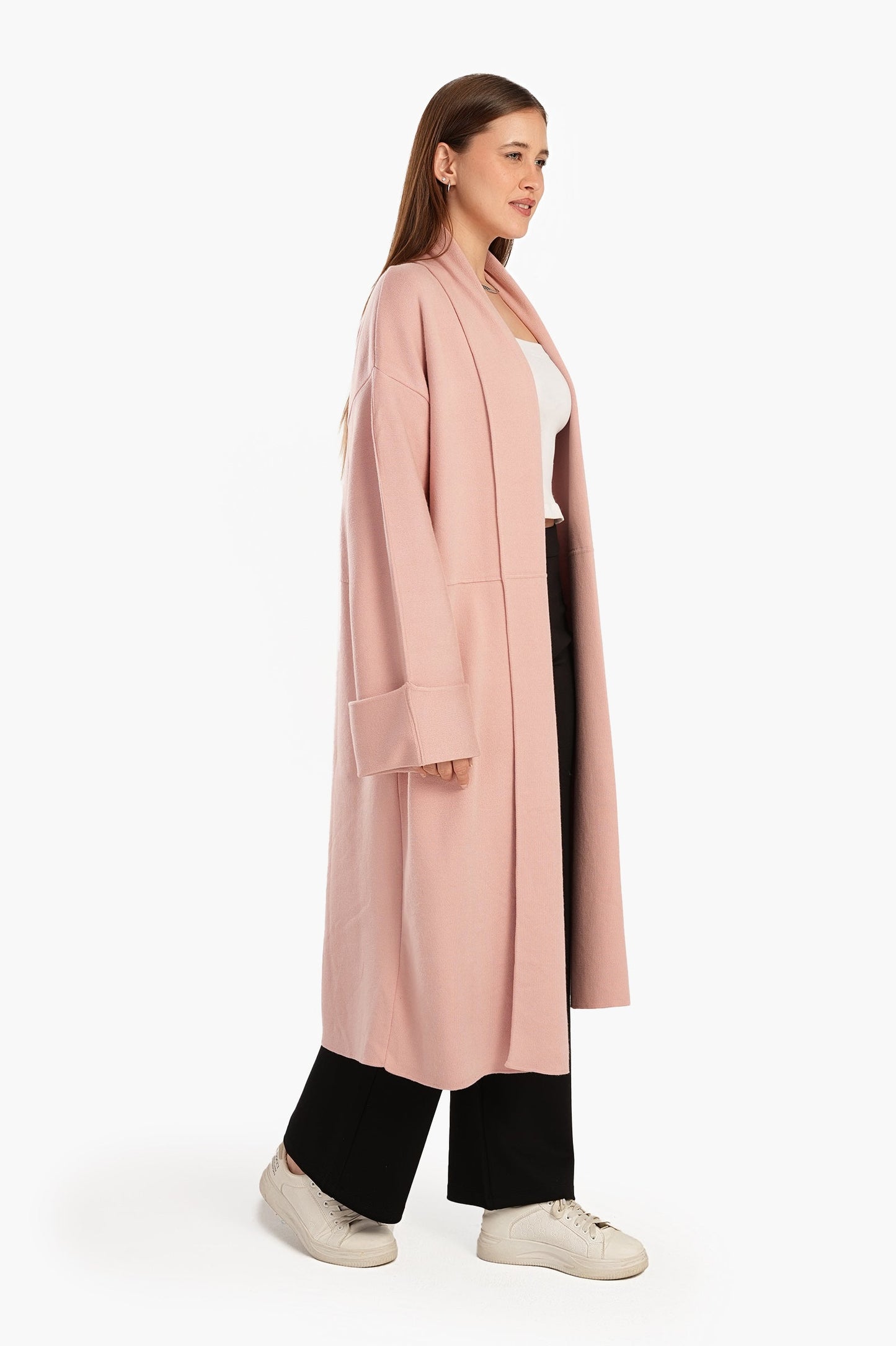 Wool Open Neckline Coat