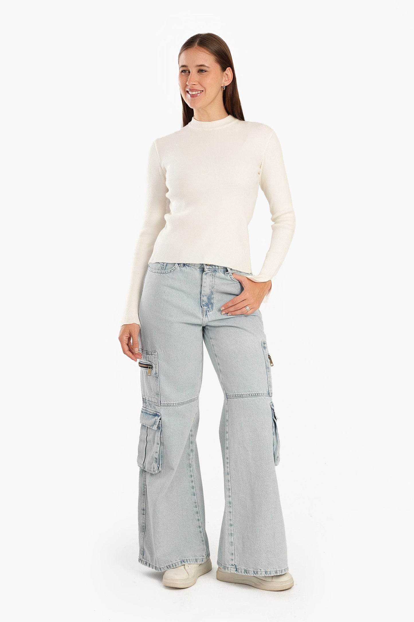 Vintage Wide-Leg Cargo Jeans