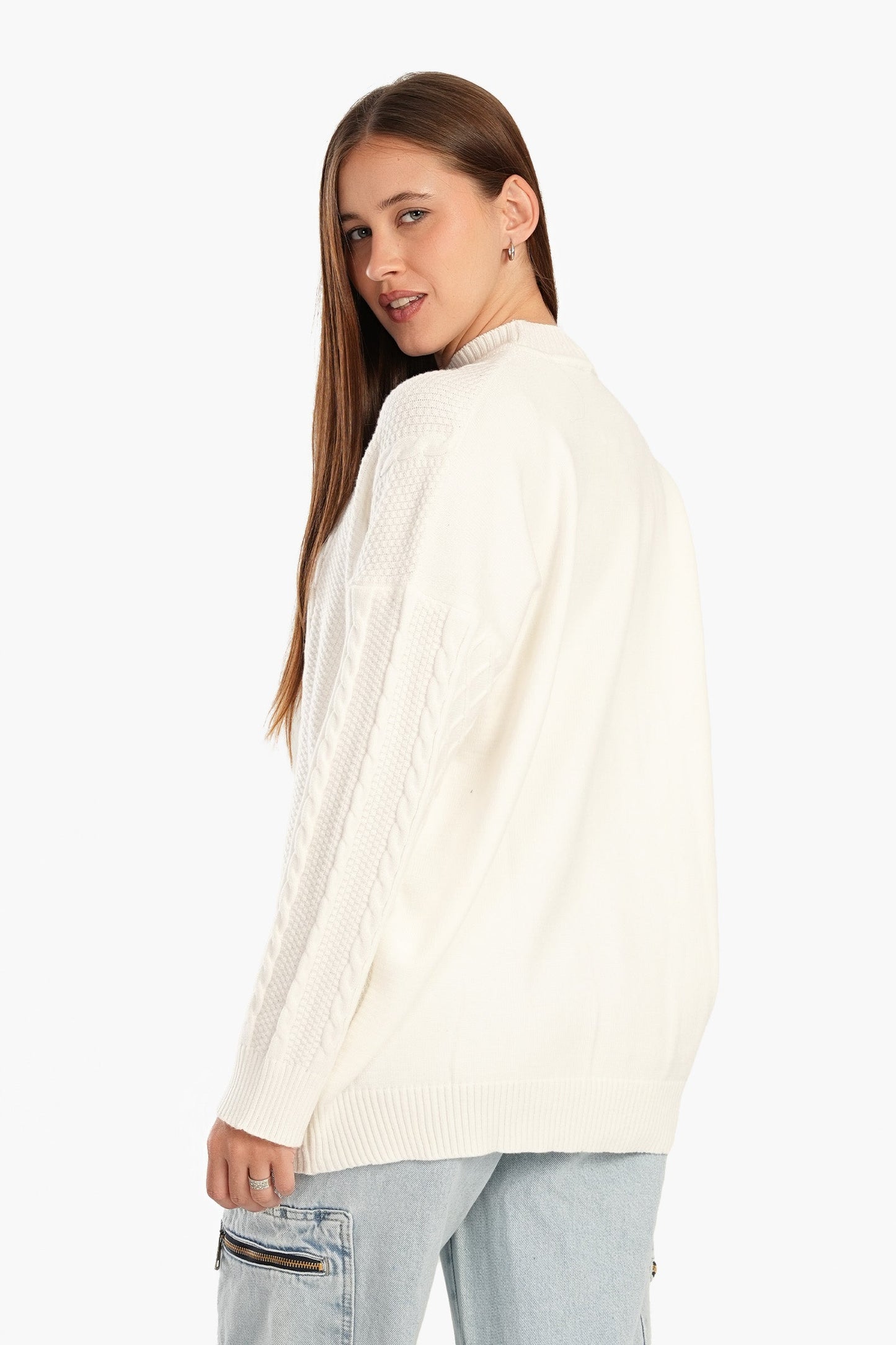 High Ribbed Neck Pullover