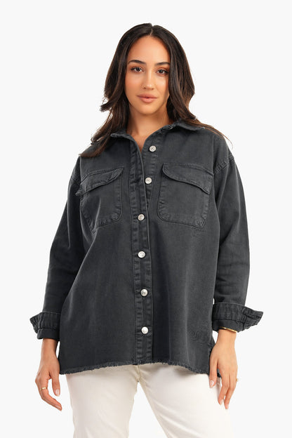 Carina Denim Shirt with Chest Pockets