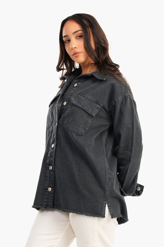 Carina Denim Shirt with Chest Pockets