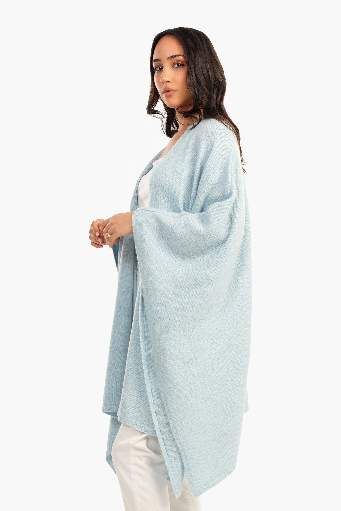 Carina Wool Knitted Poncho