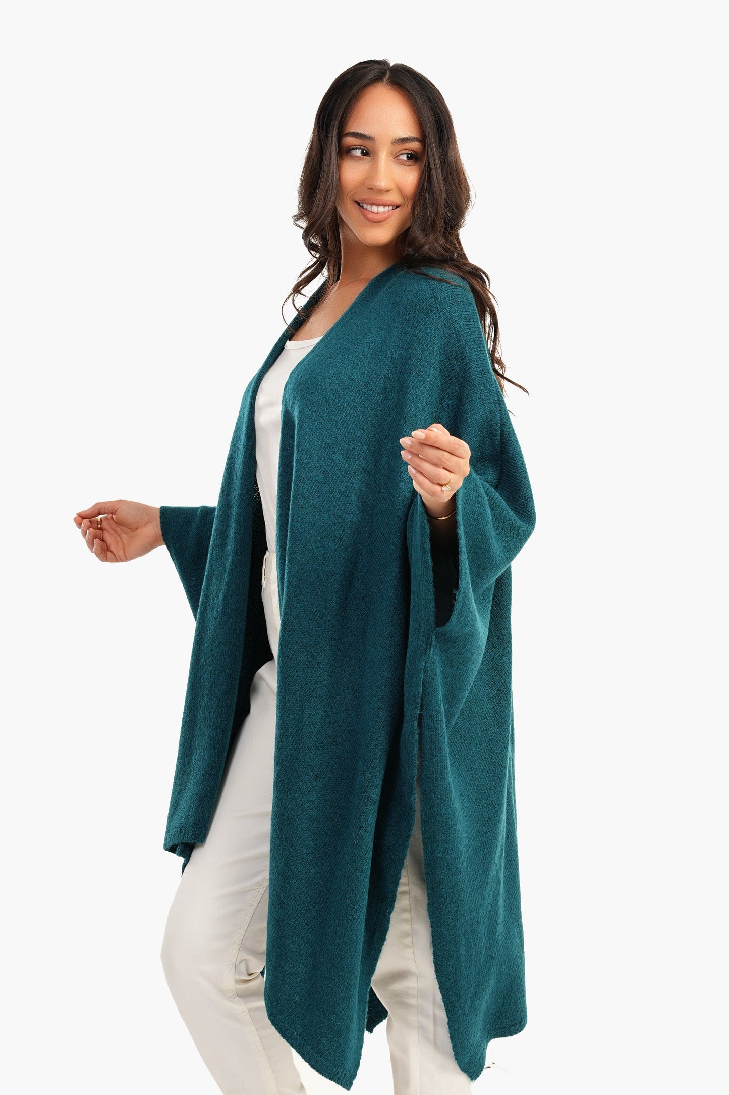 Carina Wool Knitted Poncho