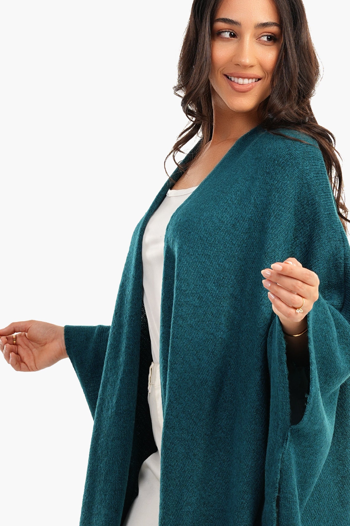 Carina Wool Knitted Poncho