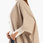 Tweed Open Front Poncho with Fringe