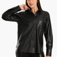 Leather Shirt with Snap Closure