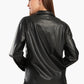 Leather Shirt with Snap Closure