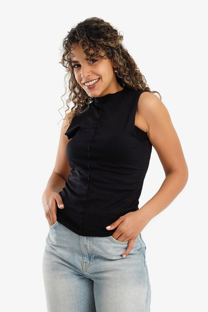 Vertical Piping Sleeveless Top - Carina - ??Ã¢â‚¬â„¢????????ÃƒÂ±??Ã¯Â¿Â½ÃƒÂ¿??Ã†â€™?ÃƒÂ¿????