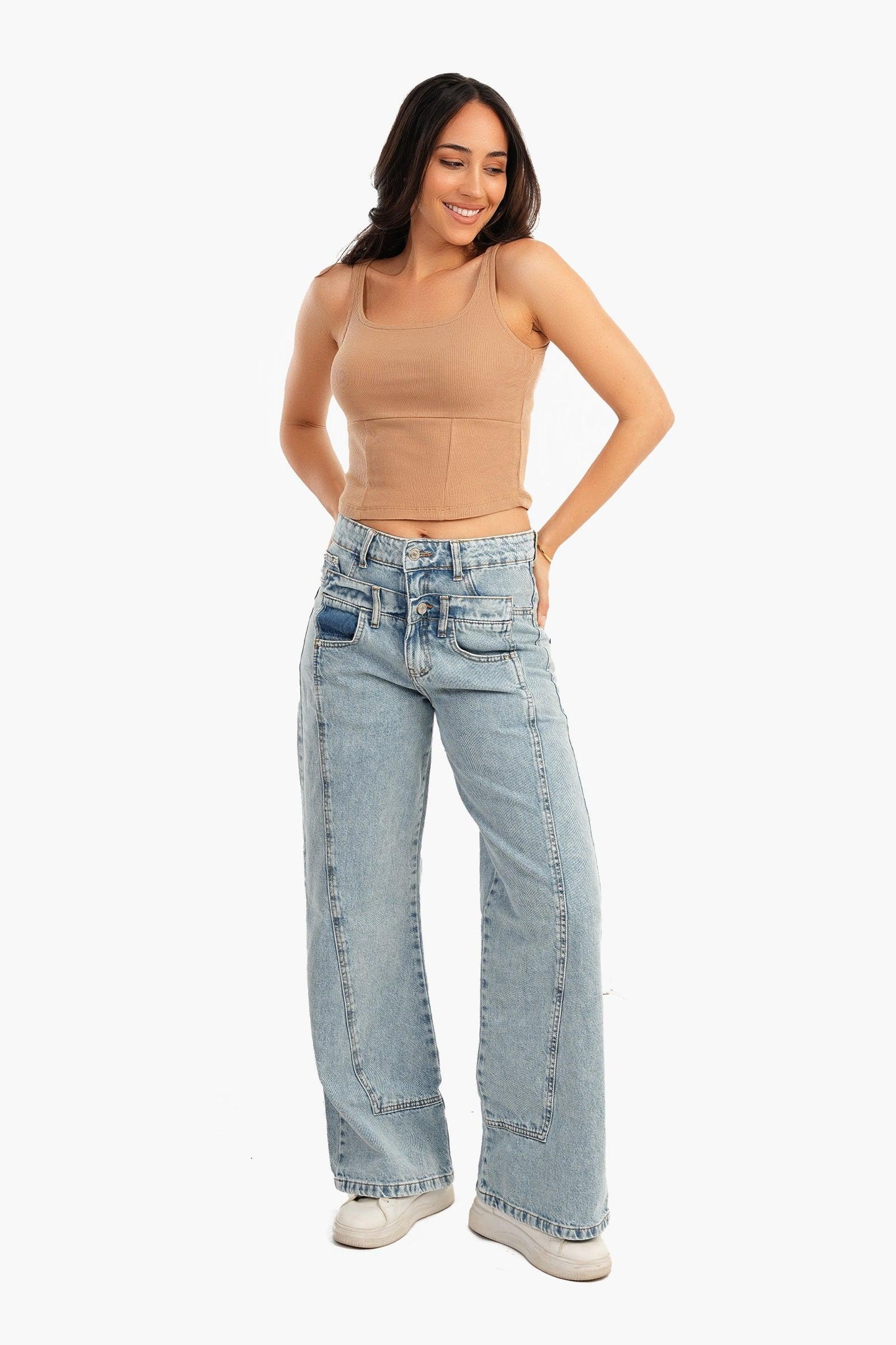 Coffee Cropped Ribbed Top