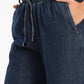 Elastic Waist Jeans with Denim Drawstring