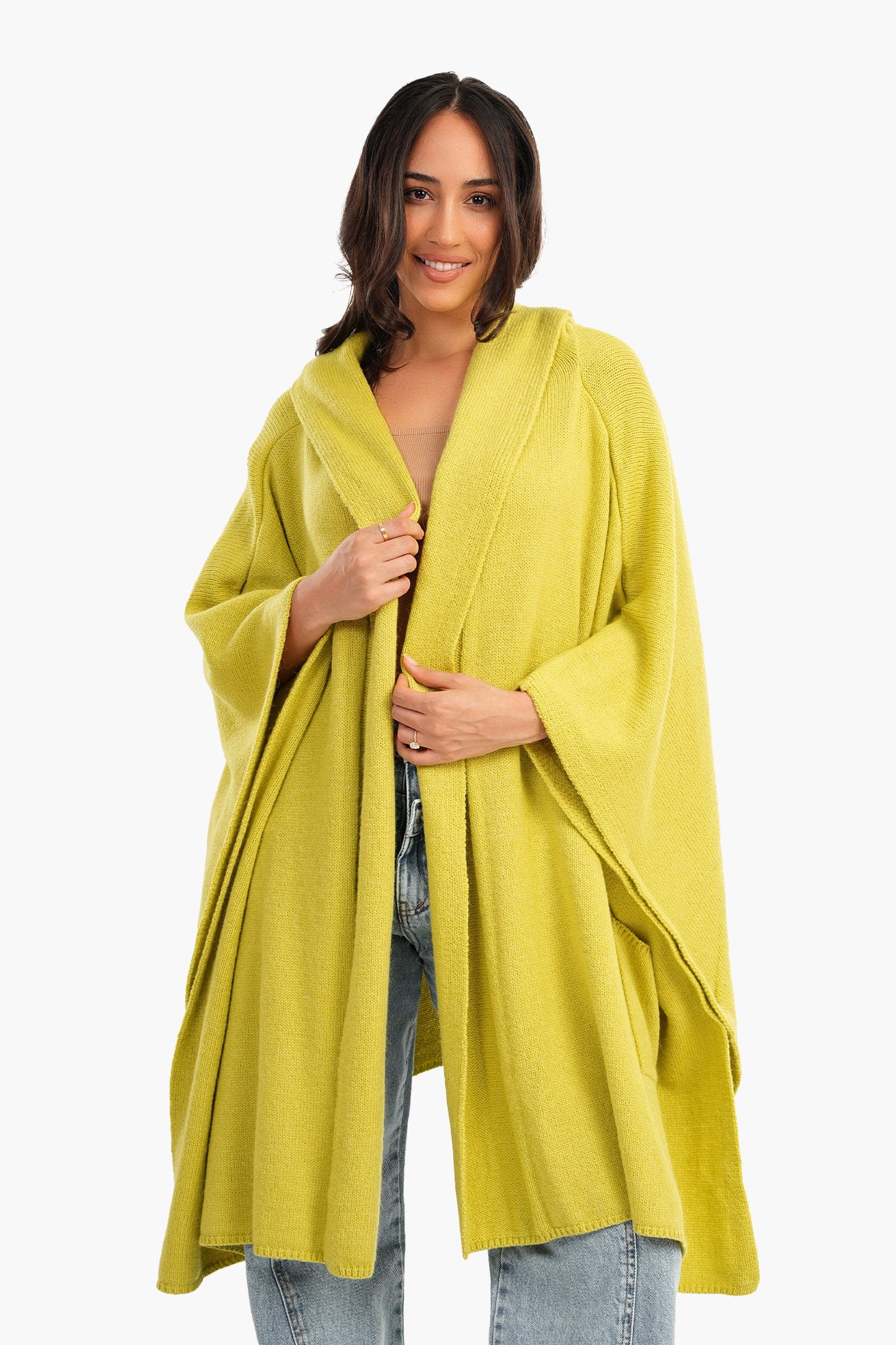 Carina Knitted Hooded Poncho