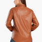 Leather Shirt with Snap Closure