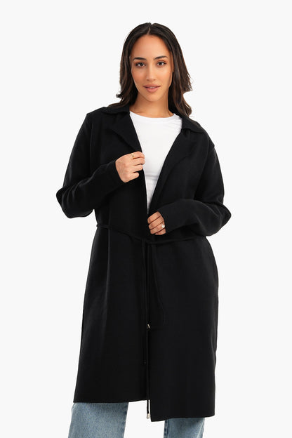 Coat With Thin Belt