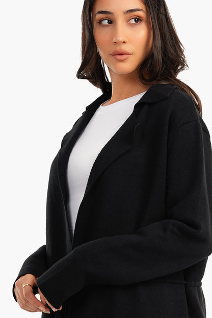 معطف بحزام رفيع