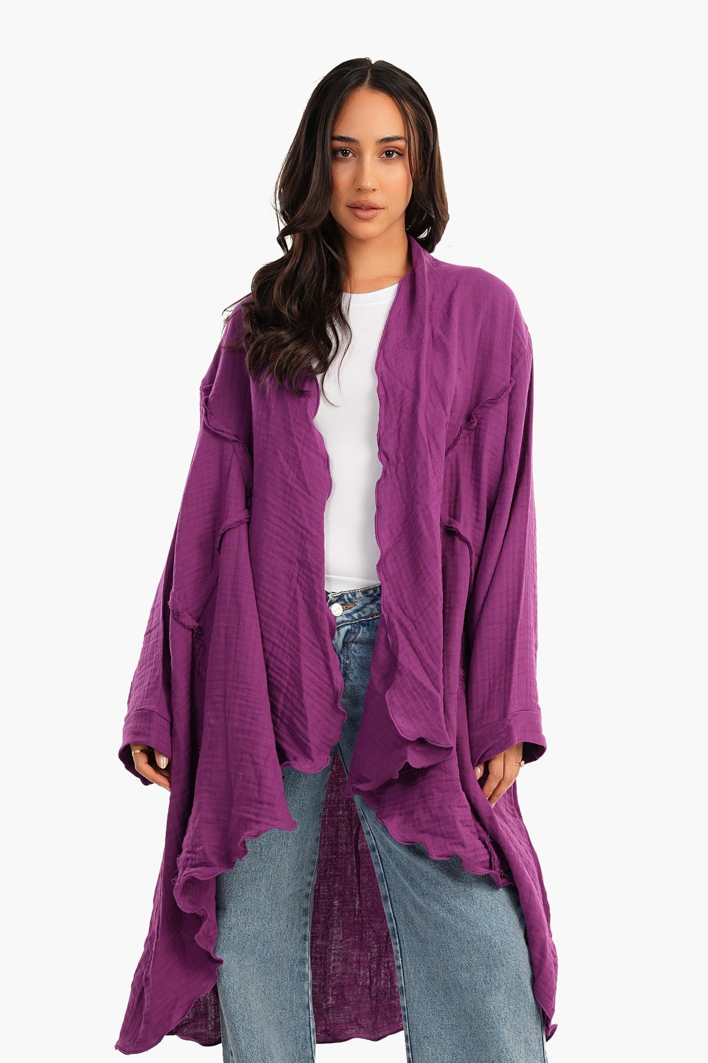 Summer Cardigan with Ruffled Hem