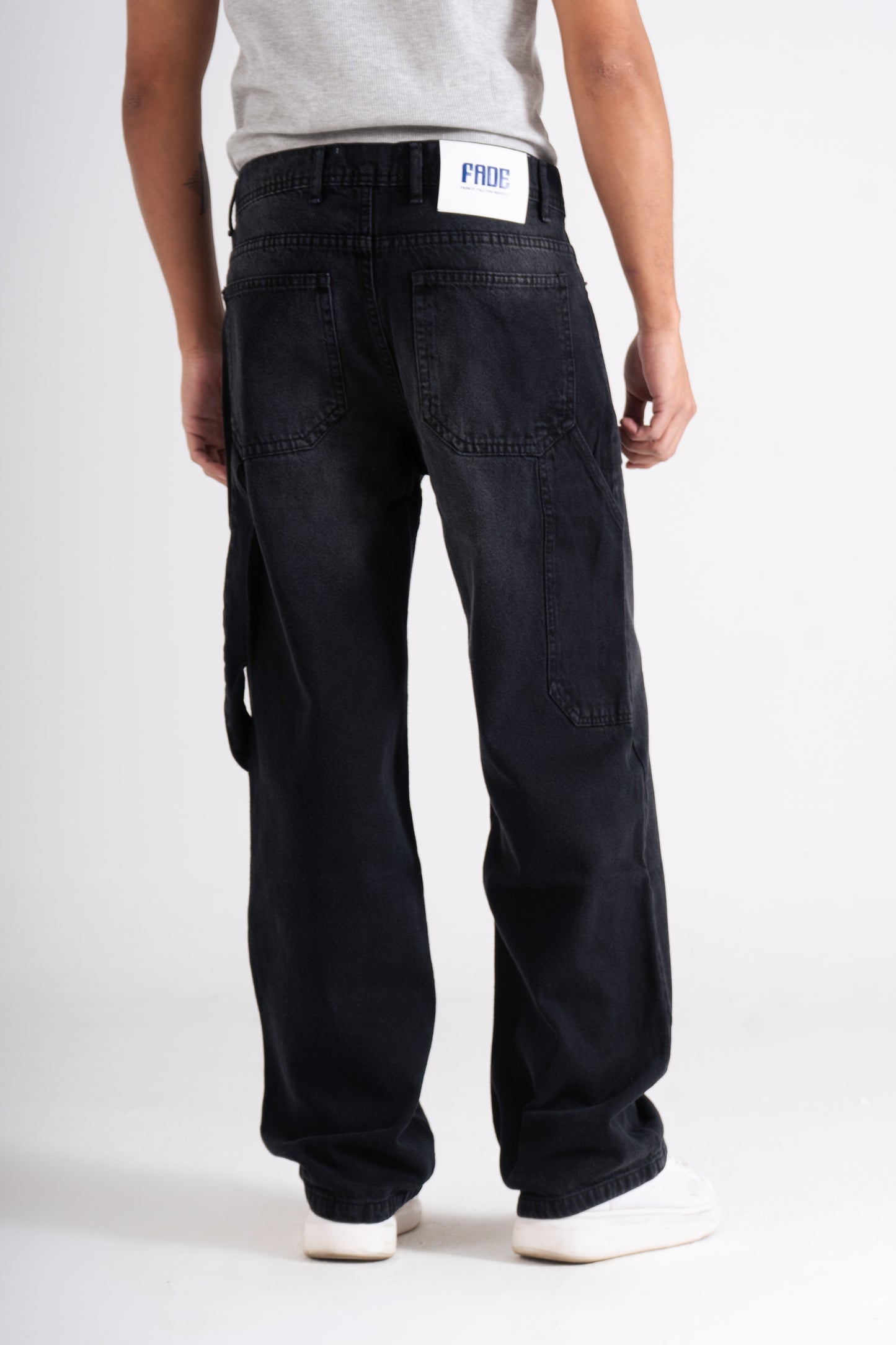 Black Carpenter Baggy Fit Jeans