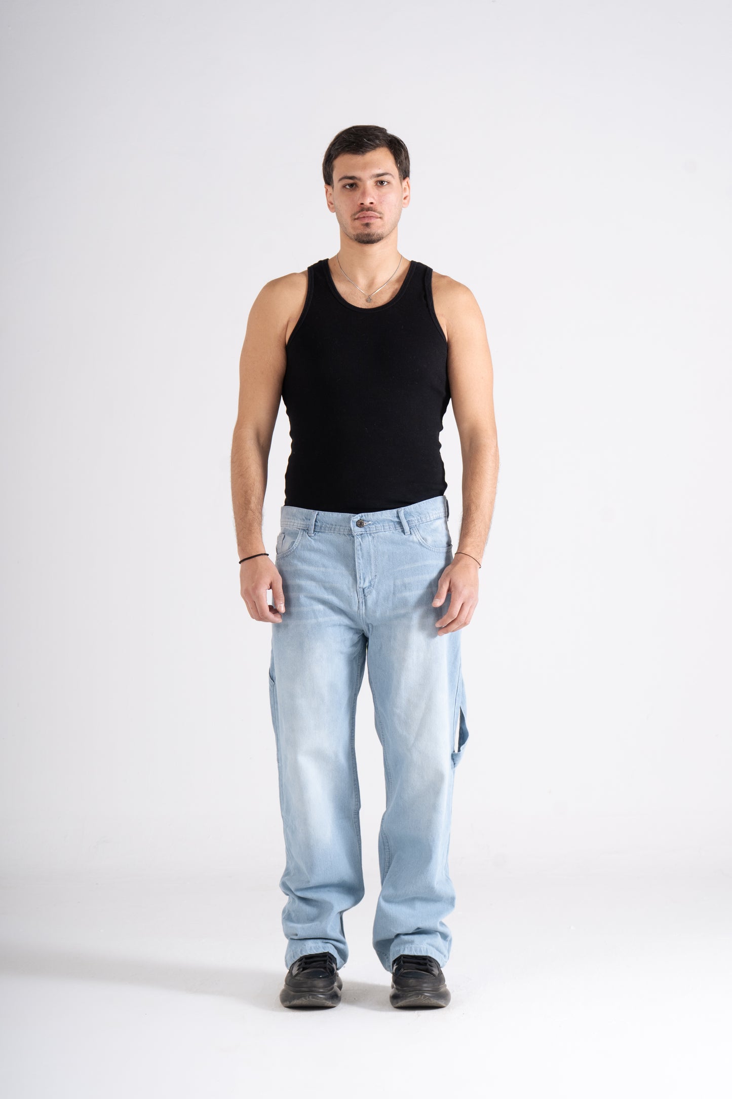 Sky Blue Carpenter Baggy Fit Jeans