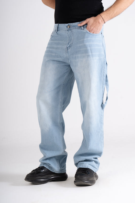 Sky Blue Carpenter Baggy Fit Jeans