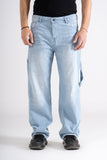 Sky Blue Carpenter Baggy Fit Jeans