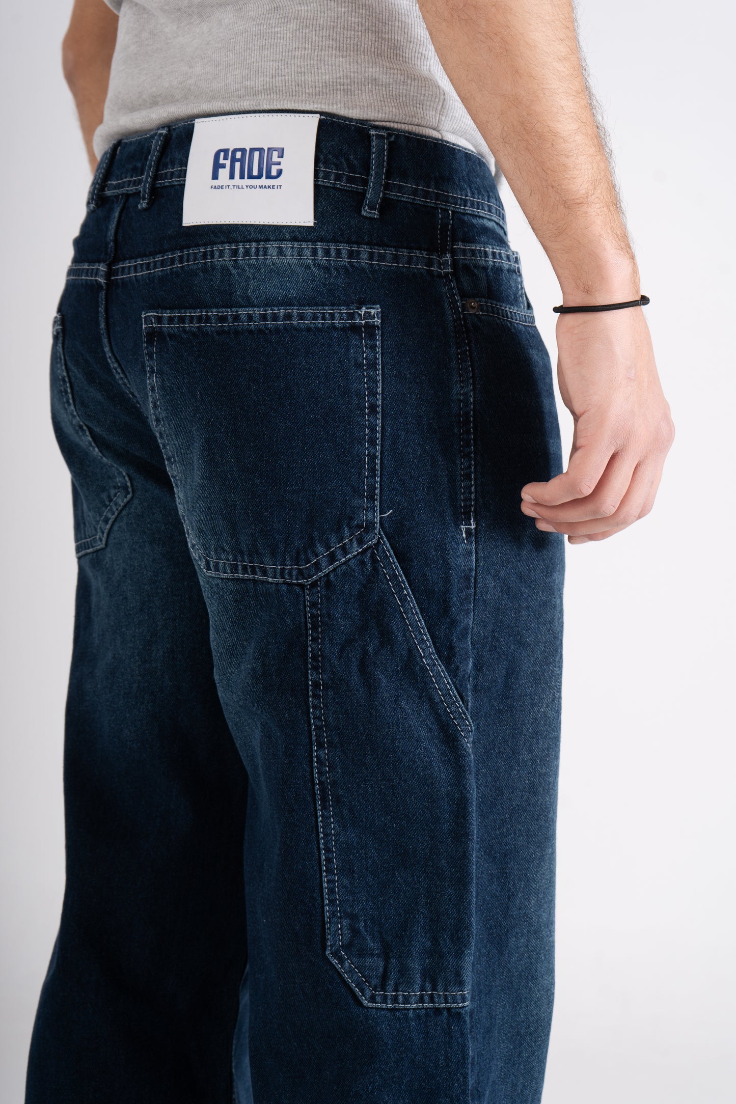 Dark Blue Carpenter Baggy Fit Jeans