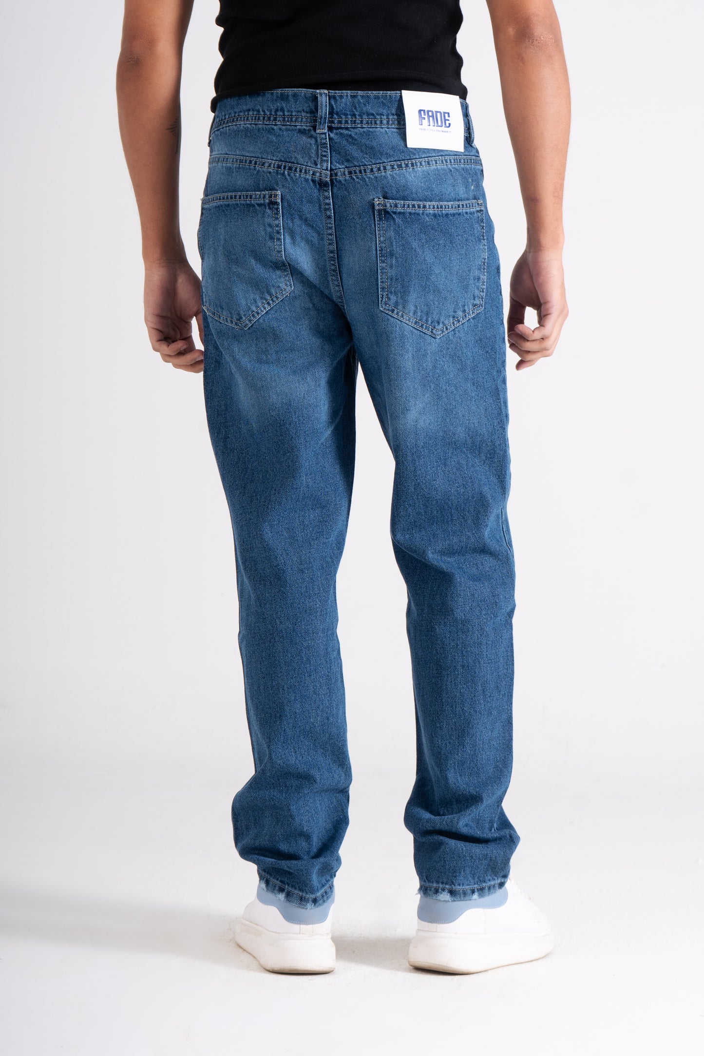 Dark Blue Straight Leg Jeans