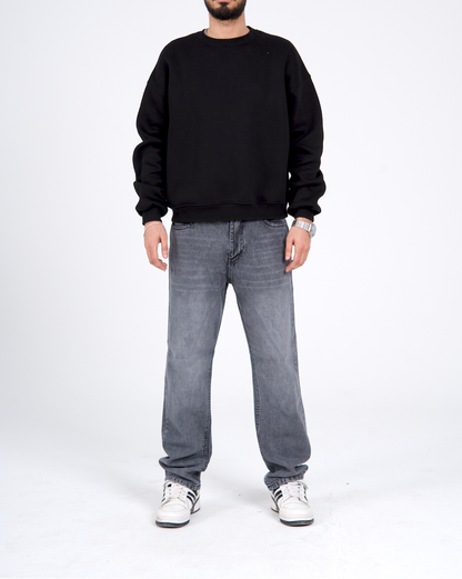 Regular Fit Denim Pants - Washed Gray