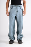 Faded Paintblue and Gray Baggy Fit