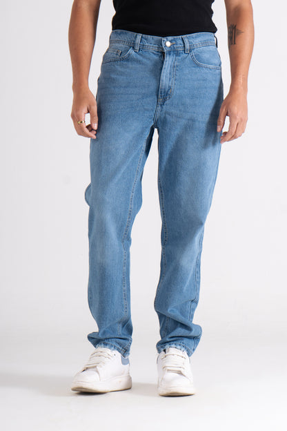 Light Blue Straight Leg Jeans