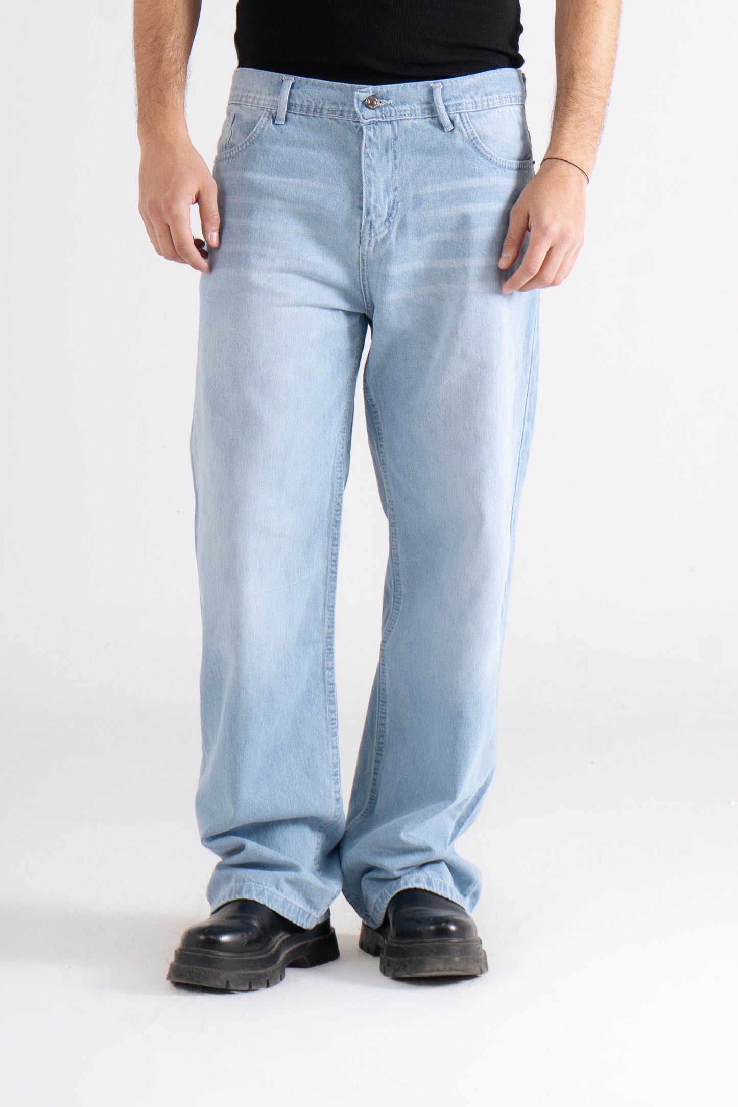 Light Sky Blue washed Wide Leg Jeans