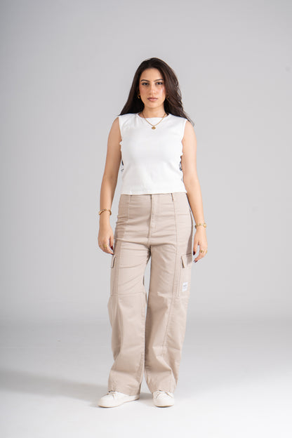Beige Cargo Pants