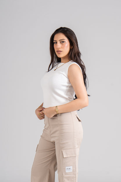 Beige Cargo Pants