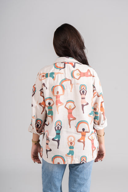 Printed Long Sleeves Turkish Linen Shirt