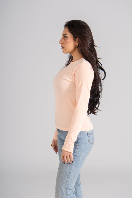 Simon Ribbed Top With Bracelet Slit