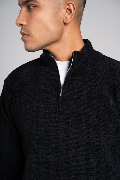 Ribbed Half Zipper Pullover - بلوفر مضلع بنصف سحاب