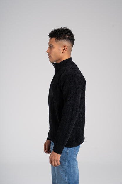 Ribbed Half Zipper Pullover - بلوفر مضلع بنصف سحاب