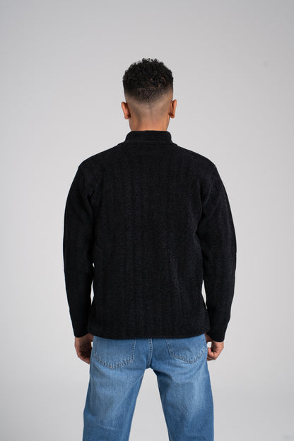 Ribbed Half Zipper Pullover - بلوفر مضلع بنصف سحاب