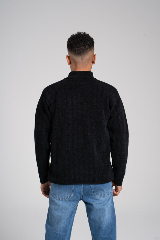 Ribbed Half Zipper Pullover - بلوفر مضلع بنصف سحاب