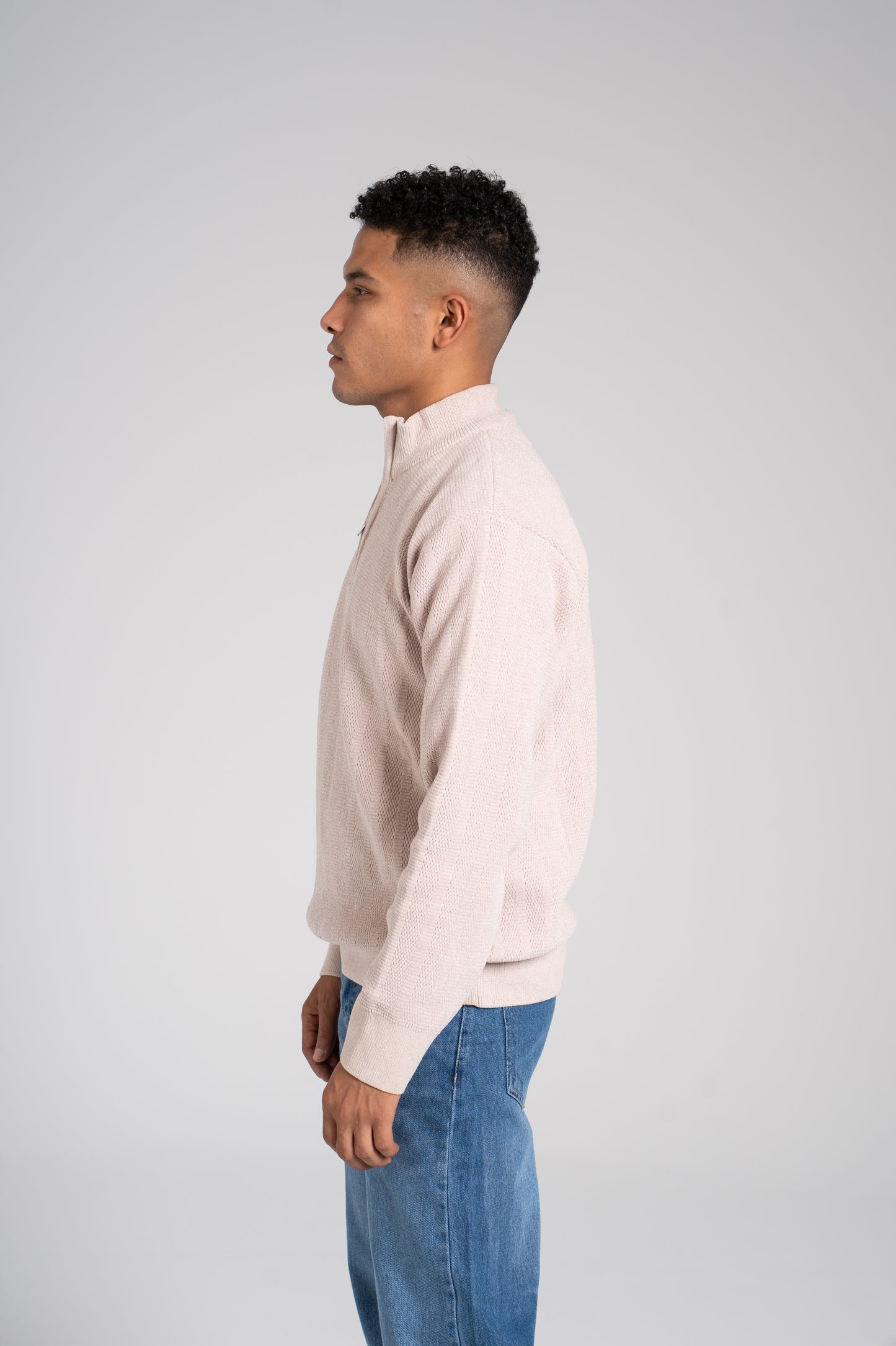 Ribbed Half Zipper Pullover - بلوفر مضلع بنصف سحاب
