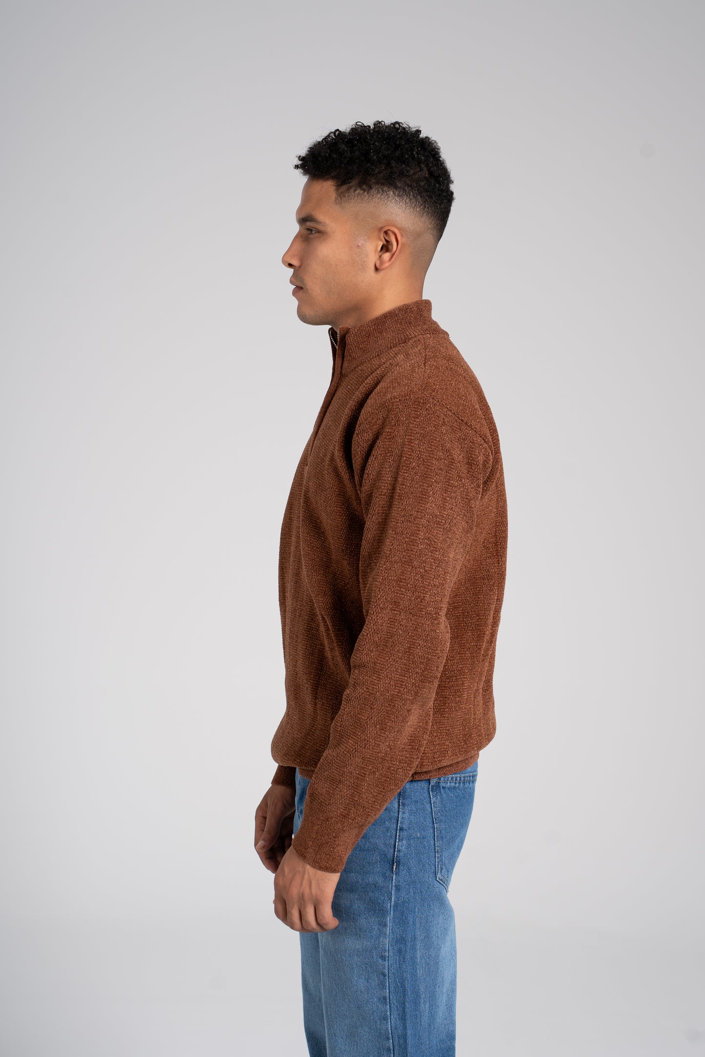 Ribbed Half Zipper Pullover - بلوفر مضلع بنصف سحاب