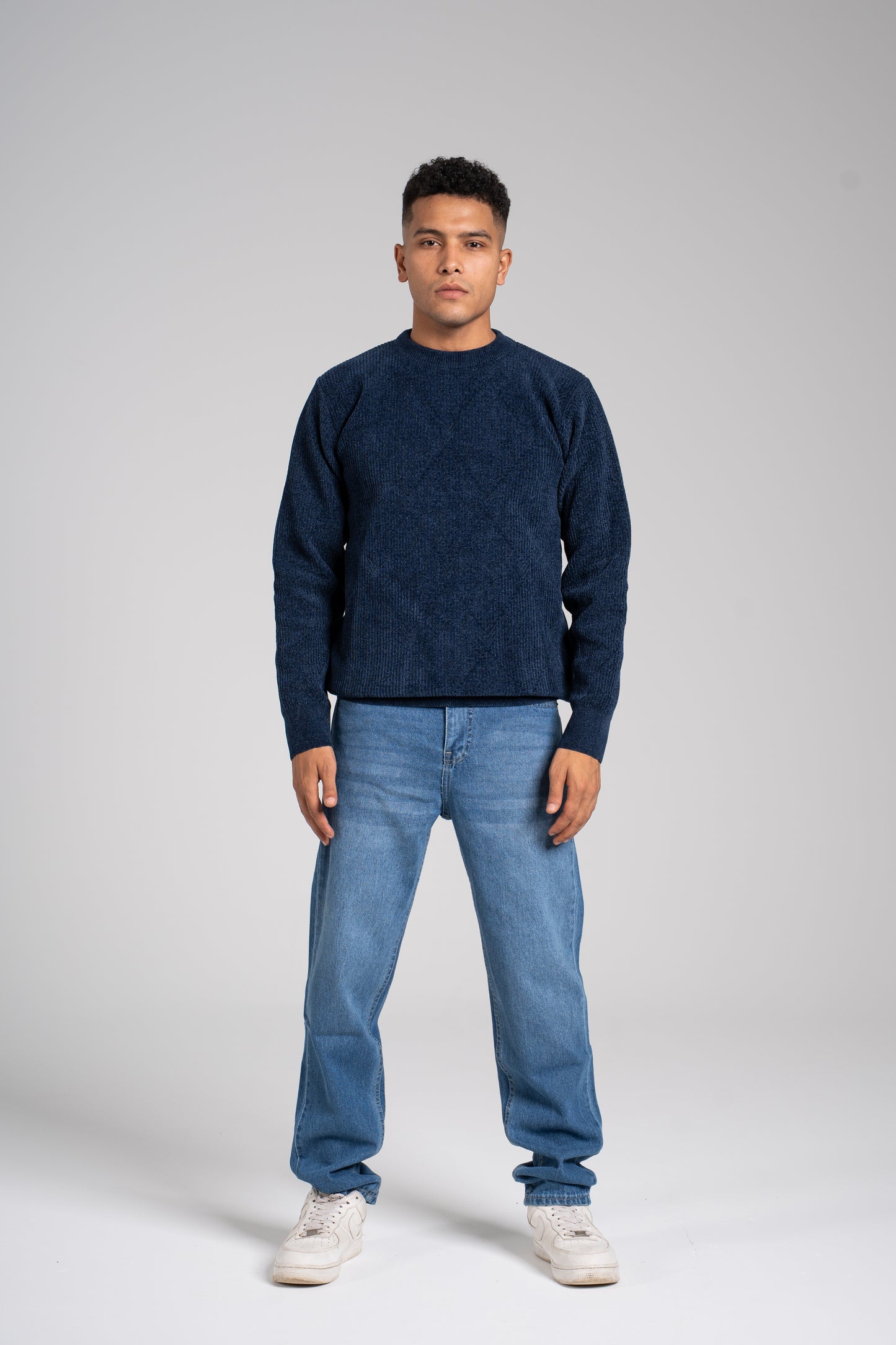 Ribbed Crew Neck Pullover - بلوفر مضلع برقبة دائرية