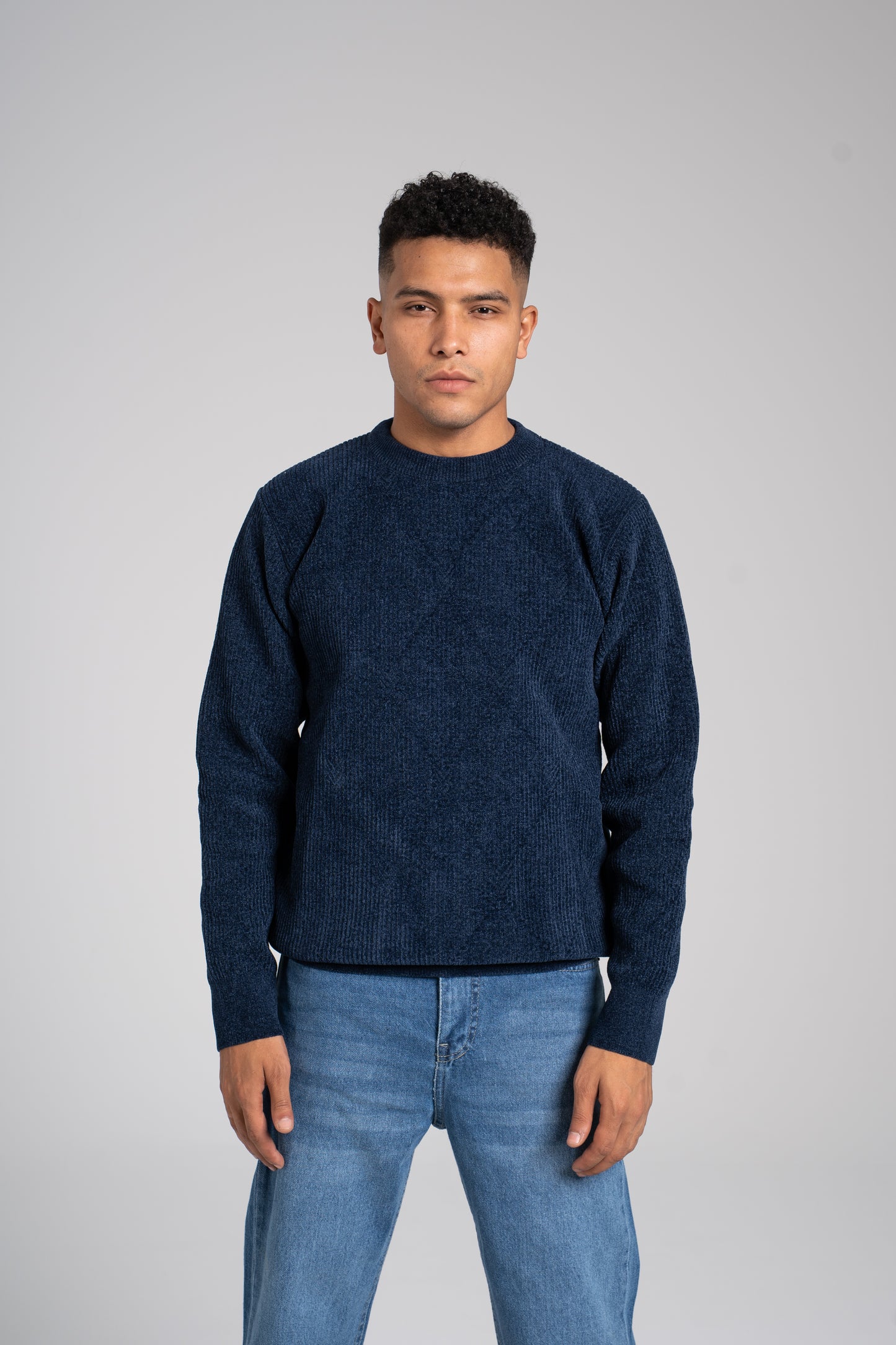 Ribbed Crew Neck Pullover - بلوفر مضلع برقبة دائرية