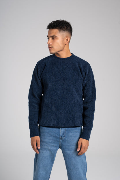 Ribbed Crew Neck Pullover - بلوفر مضلع برقبة دائرية