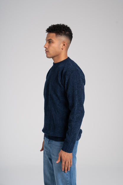 Ribbed Crew Neck Pullover - بلوفر مضلع برقبة دائرية