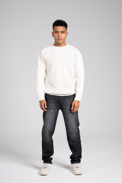 Ribbed Crew Neck Pullover - بلوفر مضلع برقبة دائرية