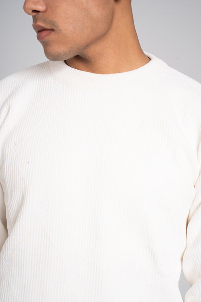 Ribbed Crew Neck Pullover - بلوفر مضلع برقبة دائرية