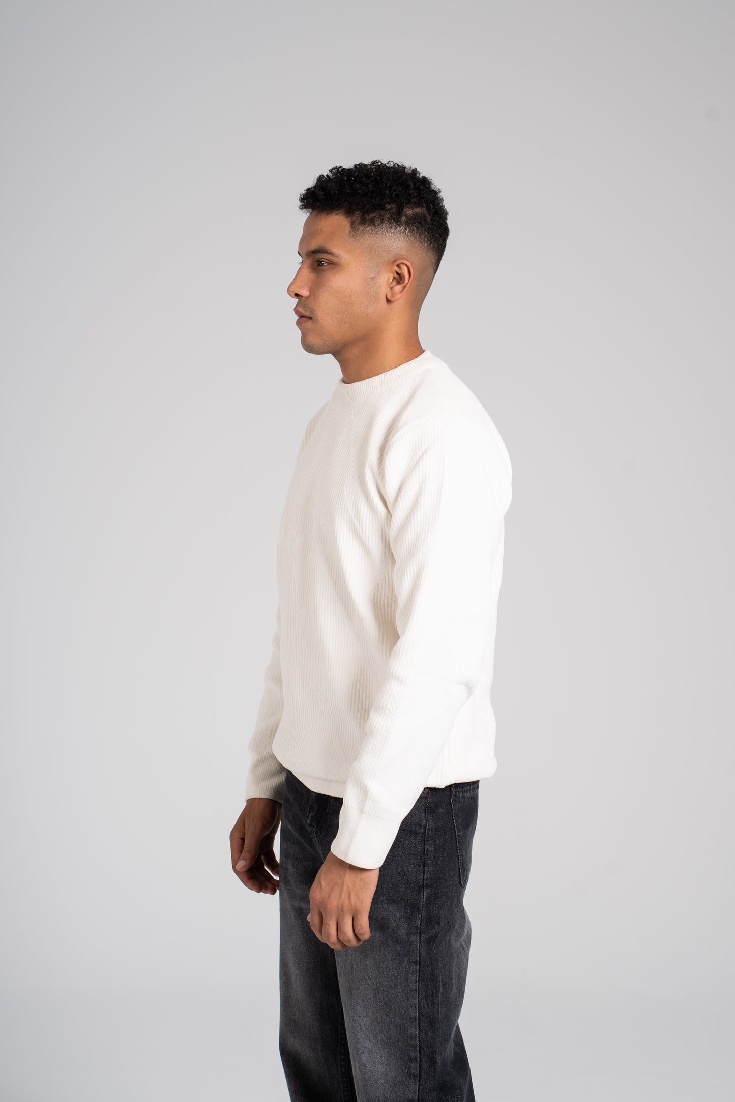Ribbed Crew Neck Pullover - بلوفر مضلع برقبة دائرية