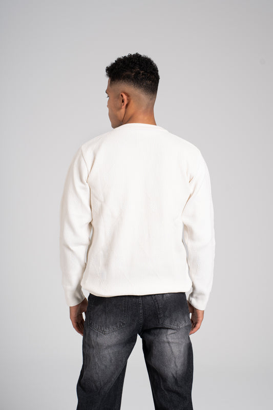 Ribbed Crew Neck Pullover - بلوفر مضلع برقبة دائرية
