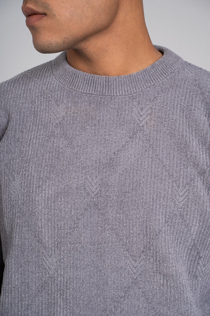 Ribbed Crew Neck Pullover - بلوفر مضلع برقبة دائرية