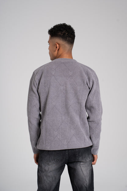 Ribbed Crew Neck Pullover - بلوفر مضلع برقبة دائرية